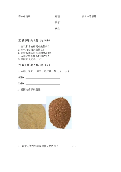 苏教版一年级下册科学期末测试卷及参考答案【实用】.docx