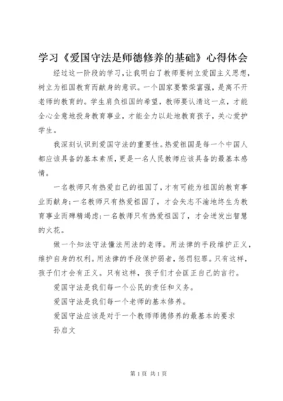 学习《爱国守法是师德修养的基础》心得体会.docx