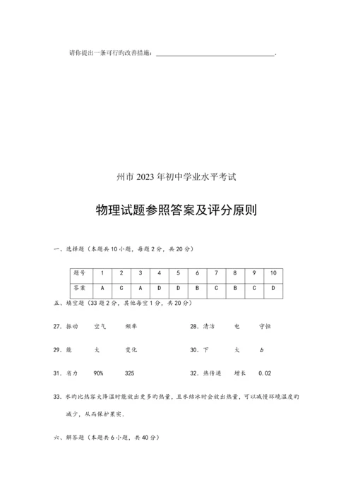 2023年徐州市初中物理学业水平考试.docx