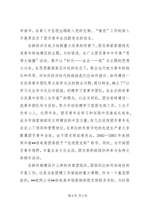 供电局争创五四红旗团支部申报材料.docx