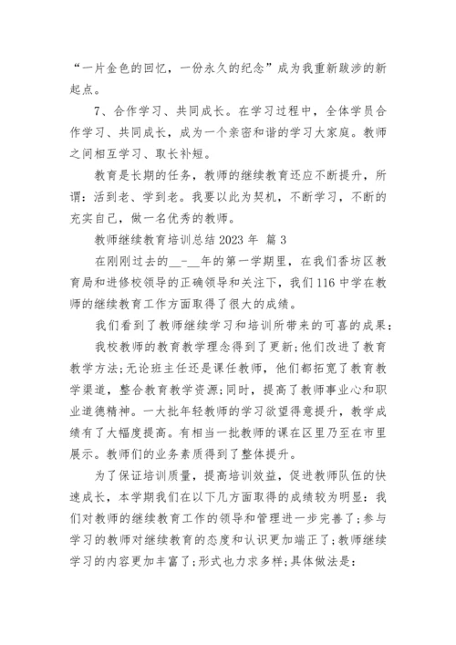 教师继续教育培训总结2023年.docx