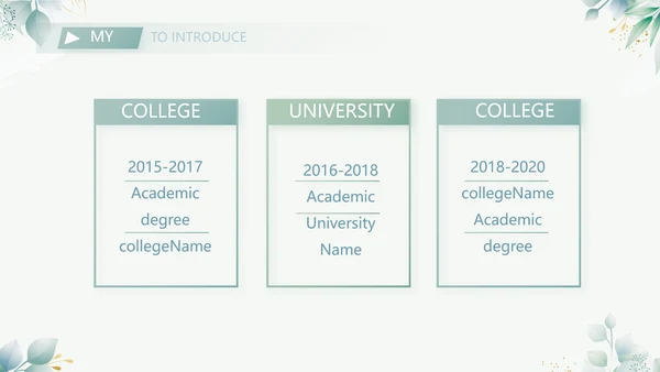 小清新大学生个人简历岗位竞聘演讲PPT模板