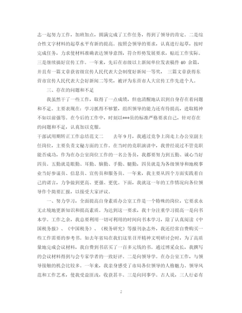 精编之干部试用期转正工作总结范文.docx