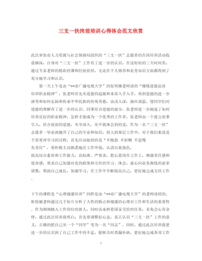 精编三支一扶岗前培训心得体会范文欣赏.docx
