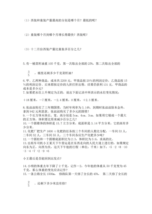 六年级小升初数学应用题50道附参考答案【突破训练】.docx