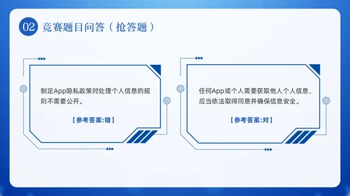 蓝色卡通网络安全知识竞赛PPT模板宣传PPT动态PPT国家网络安全宣传周网络安全宣传周