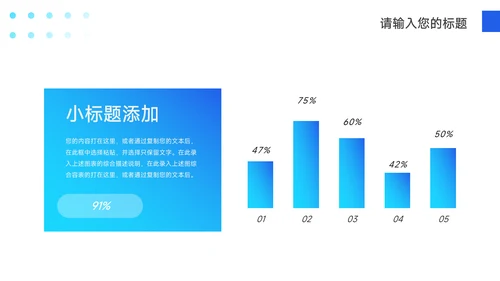 蓝色简洁年终业绩汇报PPT模板