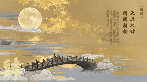 黄色创意中国风中秋节介绍PPT模板