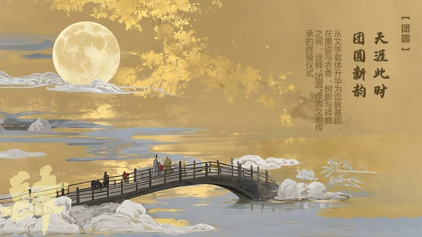 黄色创意中国风中秋节介绍PPT模板