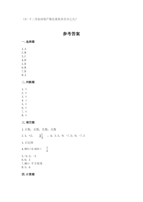 冀教版小学六年级下册数学期末综合素养测试卷（考点提分）.docx