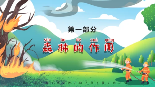 森林防火保护森林，家校安全通用PPT模板