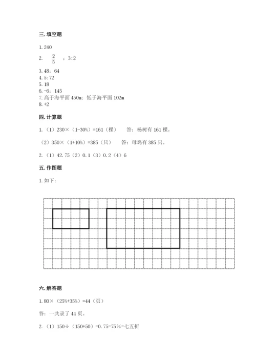 东丰县六年级下册数学期末测试卷及完整答案1套.docx