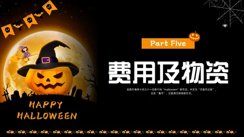 黑色卡通万圣节活动节日庆典PPT课件