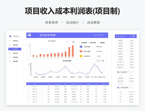 项目收入成本利润表(项目制)