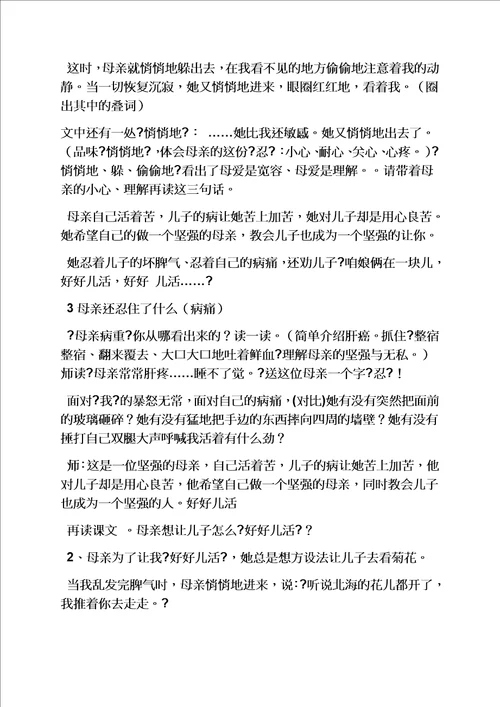 秋天的怀念教案