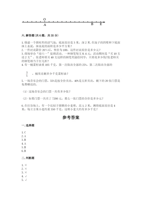 北师大版六年级下册数学期末测试卷精品【有一套】.docx