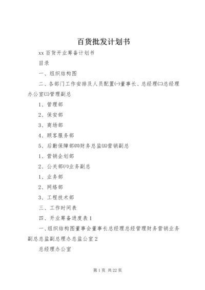 百货批发计划书 (5).docx