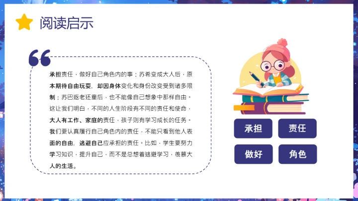 儿童卡通风愿望的实现读书分享PPT