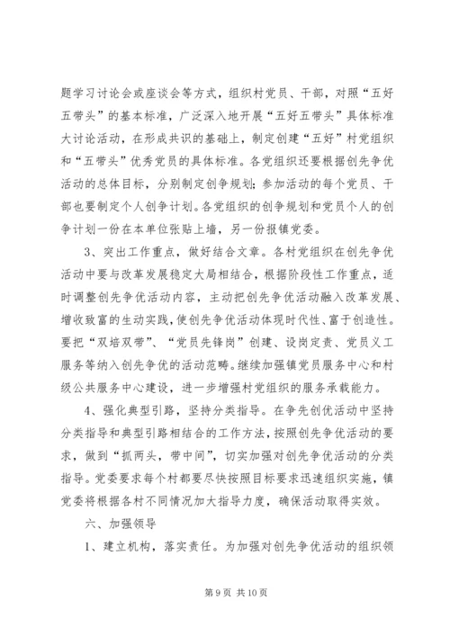 五好创先争优活动实施方案.docx