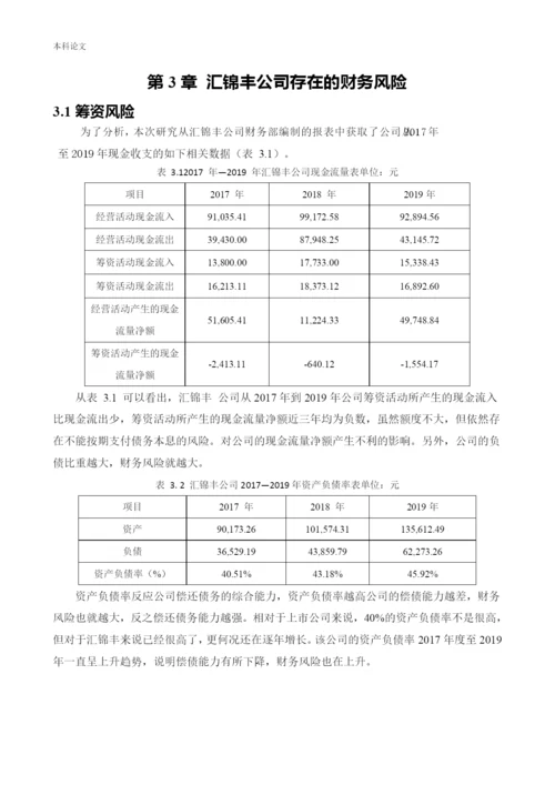 166020525_姜赛楠_[论文]汇锦丰公司财务风险控制研究.docx