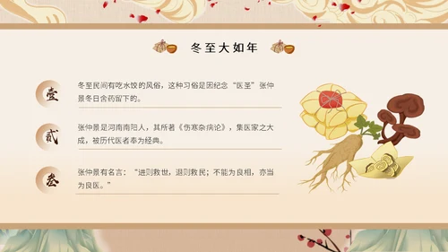 冬至中医养生冬至饮食中草药通用PPT模板