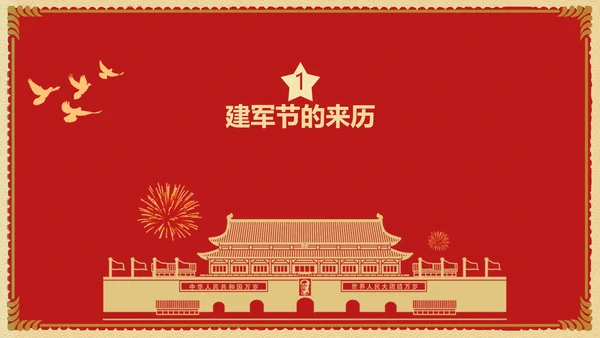 建军92周年军魂永存PPT模板