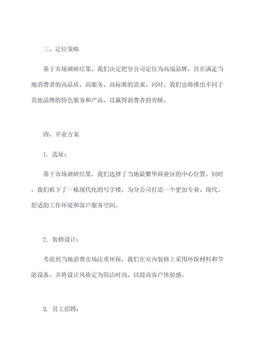 分公司开业策划方案