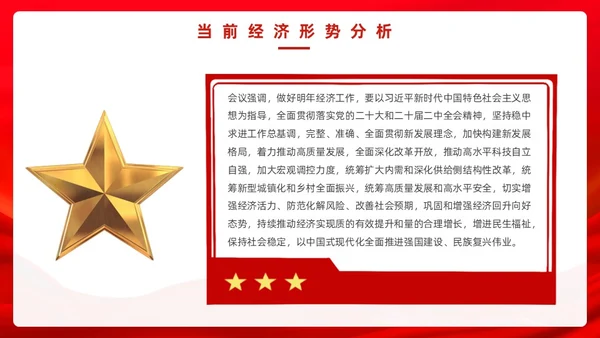 红色党政风中央经济工作会议PPT模板