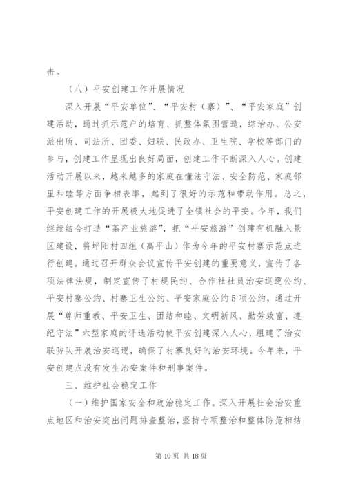 乡镇XX年上半年政法工作总结及下半年工作安排.docx