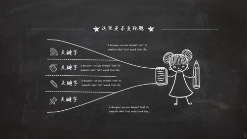 黑板风粉笔字毕业答辩通用PPT模板