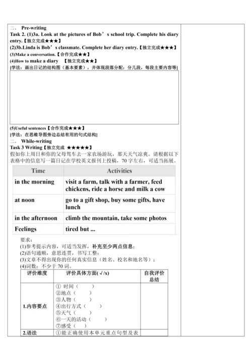 Unit 11. How was your school trip  第五课时 写作课 Sectio