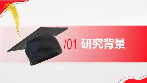 红白3D毕业答辩通用PPT模板