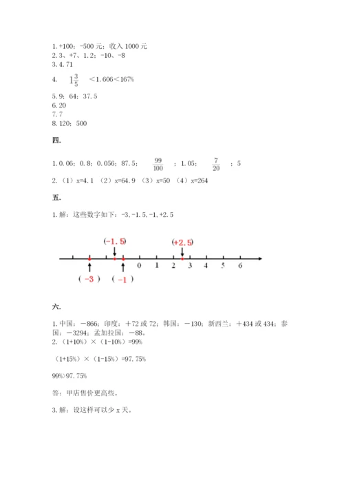山西省【小升初】2023年小升初数学试卷含答案（夺分金卷）.docx