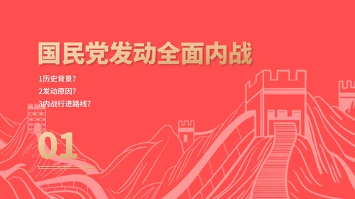 红色党政风历史学习PPT模板