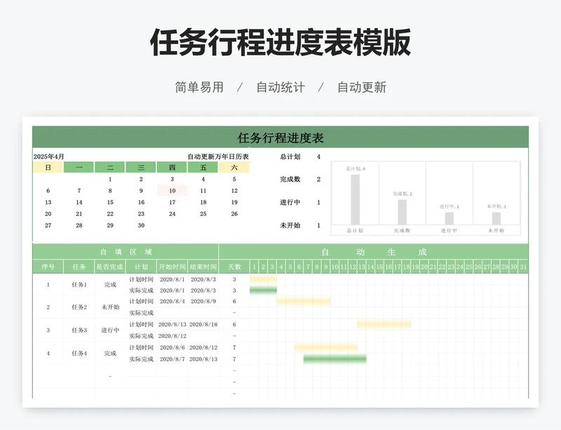 任务行程进度表模版