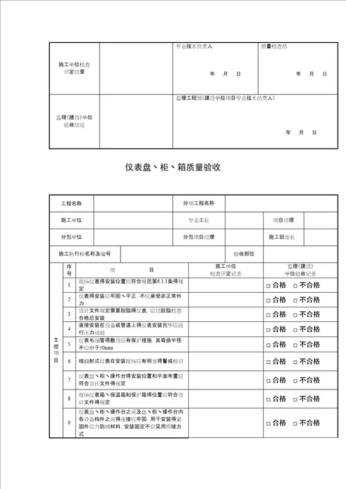 自动化仪表工程施工及质量验收规范配套表格