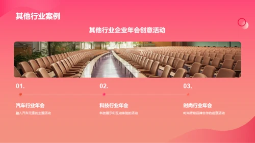 红色简约扁平年会创新PPT模板