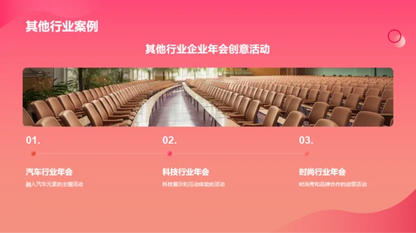红色简约扁平年会创新PPT模板