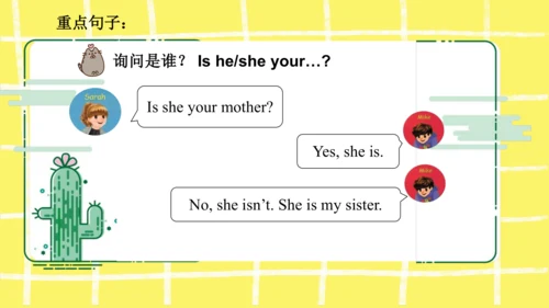 三年级下册Unit 2 My Family知识点复习课件