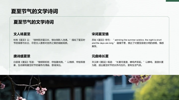 二十四节气夏至PPT模板