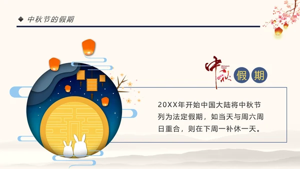 传统节日民俗中秋节介绍PPT模板月饼团圆