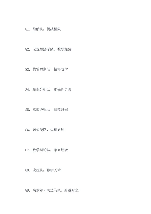 数学组口号队名霸气