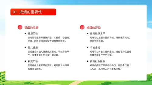 蓝色清新禁止吸烟关爱生命世界无烟日戒烟健康宣传动态PPT健康教育宣传栏