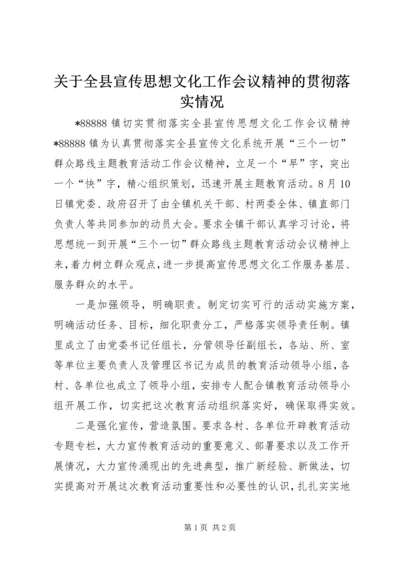 关于全县宣传思想文化工作会议精神的贯彻落实情况.docx