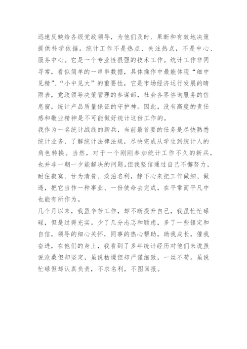 统计员实习期工作小结.docx