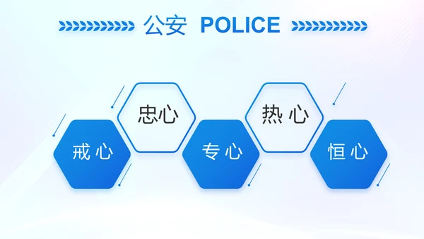 蓝色大气警察学院招生计划动态PPT模板