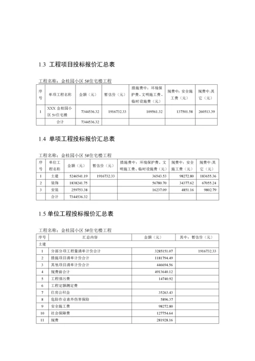 工程造价预算书范本.docx