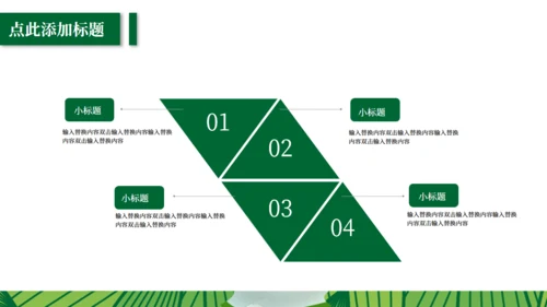 端午节习俗介绍绿意粽叶通用PPT模板
