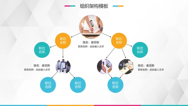简约彩色企业组织架构图合集通用PPT模板