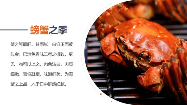 阳澄湖大闸蟹美食文化美食中国PPT模板